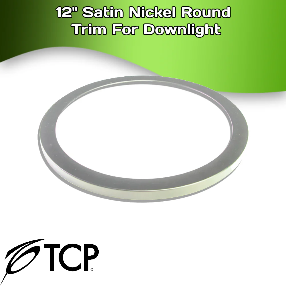 12" Satin Nickel Round Trim For Downlight
