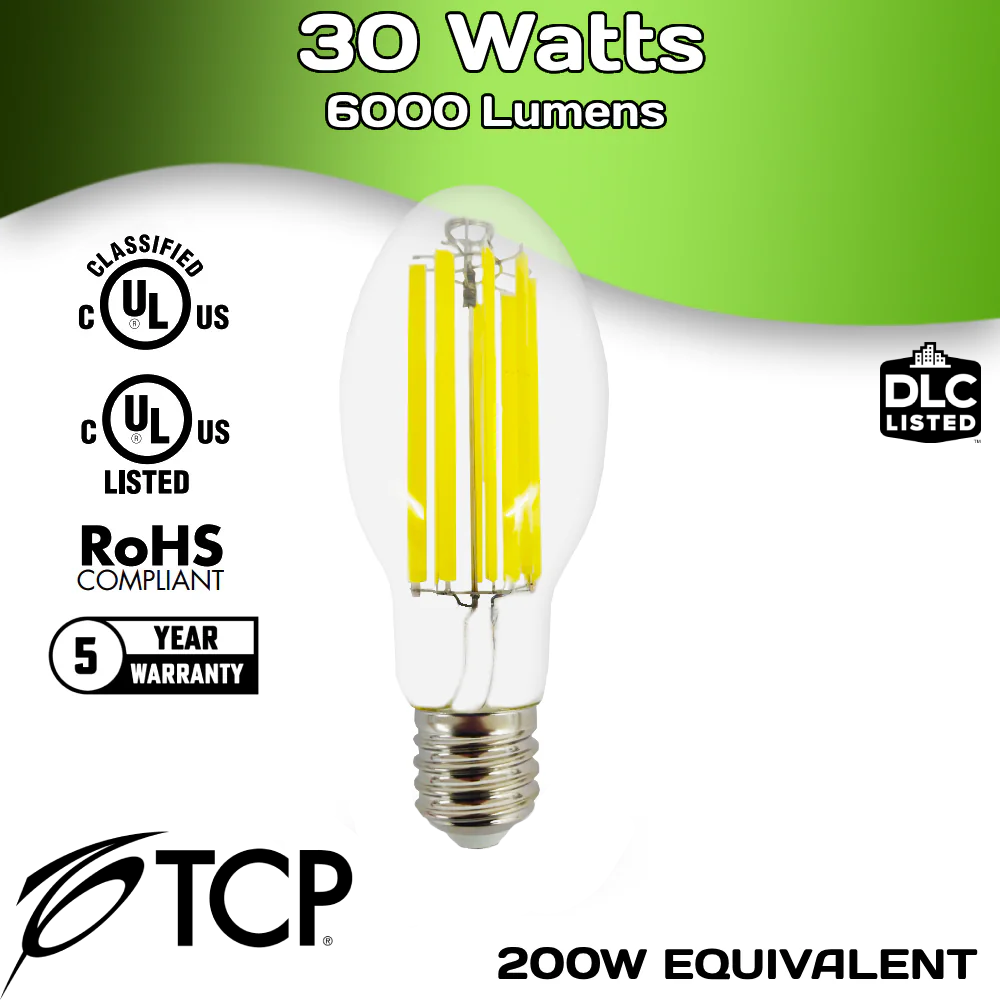 6,000 Lumens - 30 Watts - 5000 Kelvin - LED High Bay Retrofit Lamp