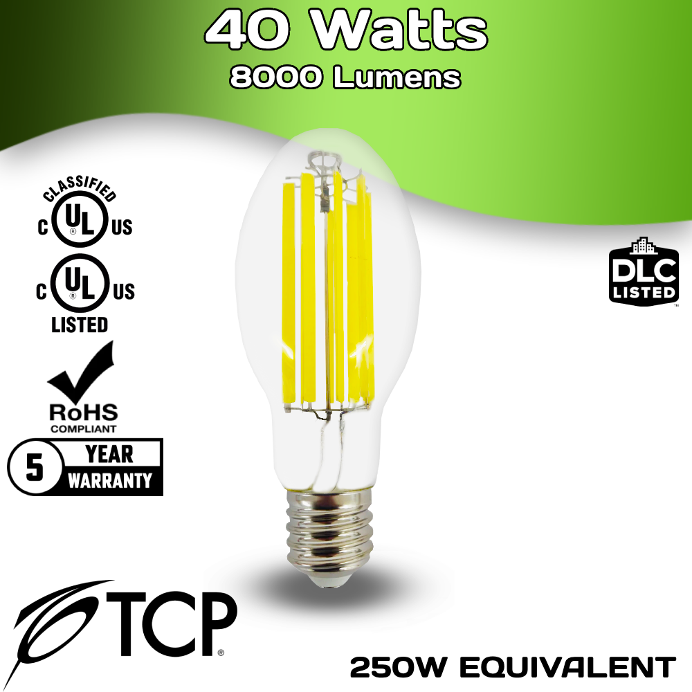 8,000 Lumens - 40 Watts - 5000 Kelvin - LED High Bay Retrofit Lamp