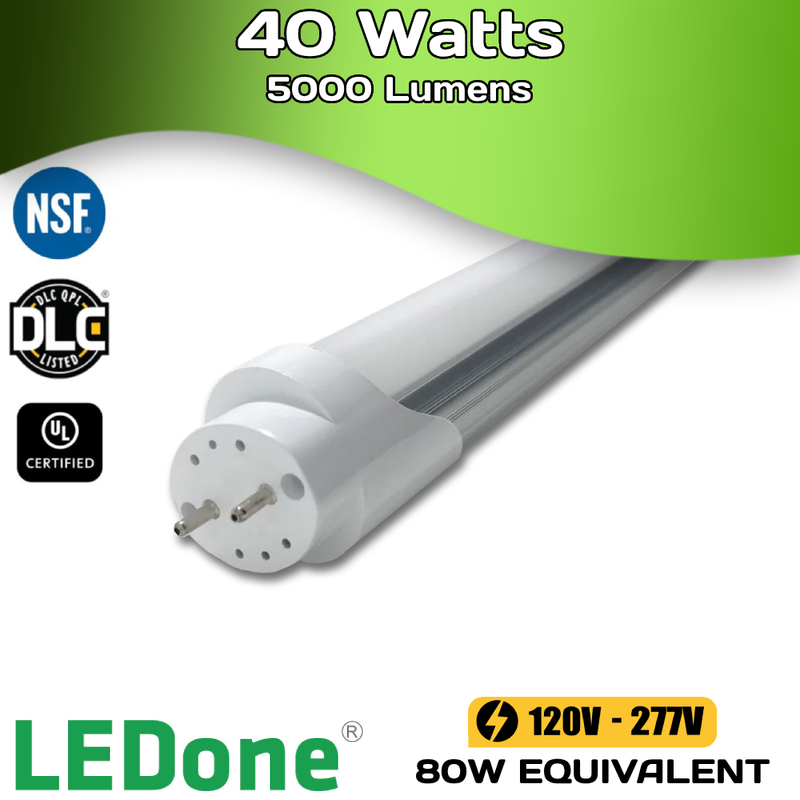 LEDone - 8ft - 40W - G13 Tube Light (High Output 2-pin) (Case of 20)