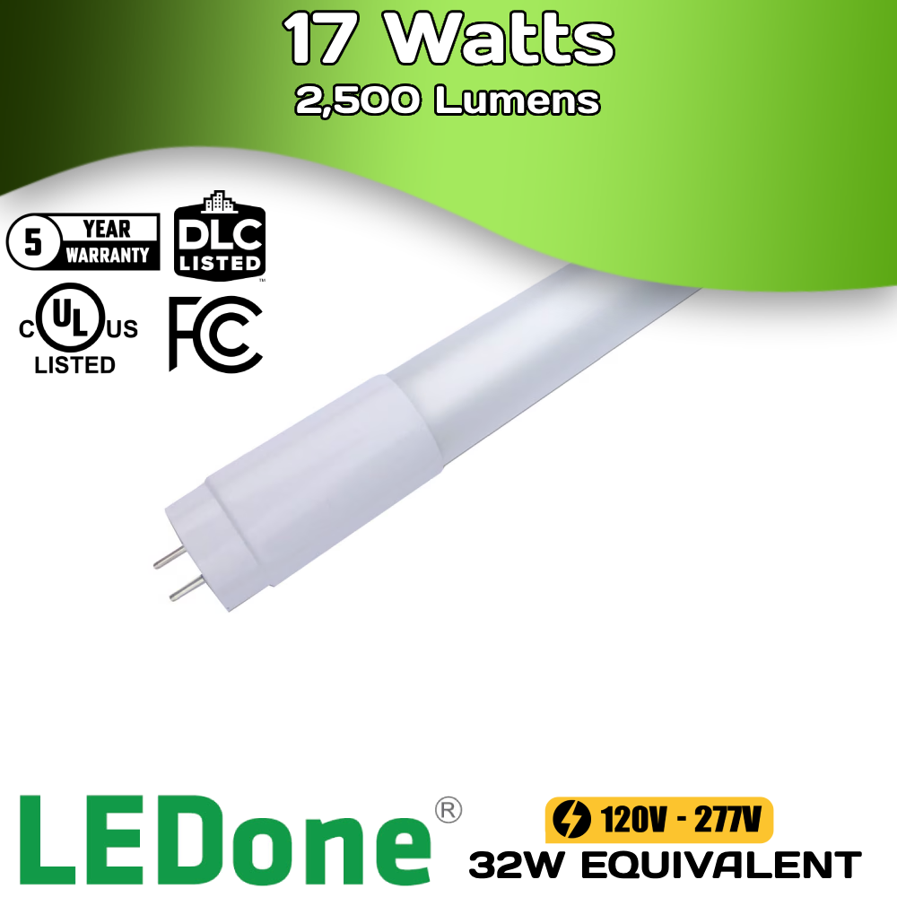 LEDone - 4ft - 17 Watts - T8 - 40/50K - 2,500 Lumens (Case of 25)