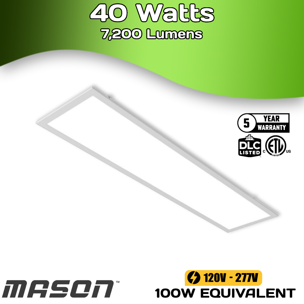 1x4 Flat Panel - 40 Watts (Adjustable) - 7,200 Lumens