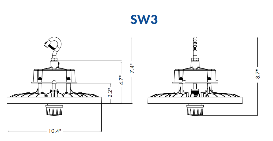 24,750 Lumens - 150 Watt (Adjustable) - 5000 Kelvin - TPC Economy UFO LED High Bay Luminaire Light Fixture