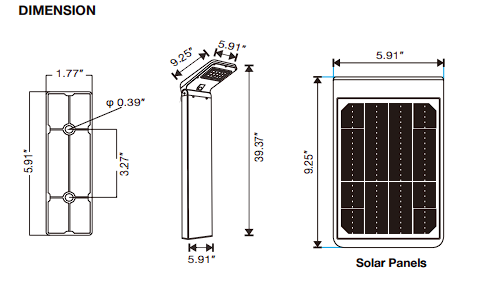 Solar LED Square Bollard Light