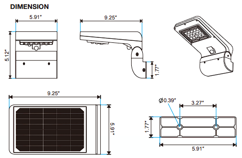 Solar LED Semi-Cutoff Wall Mount Light
