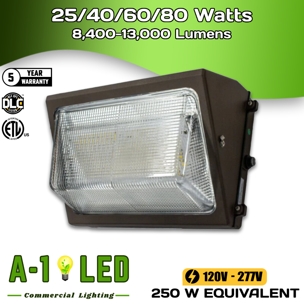 25/40/60/80W Libulbs LED Wall Pack 5k