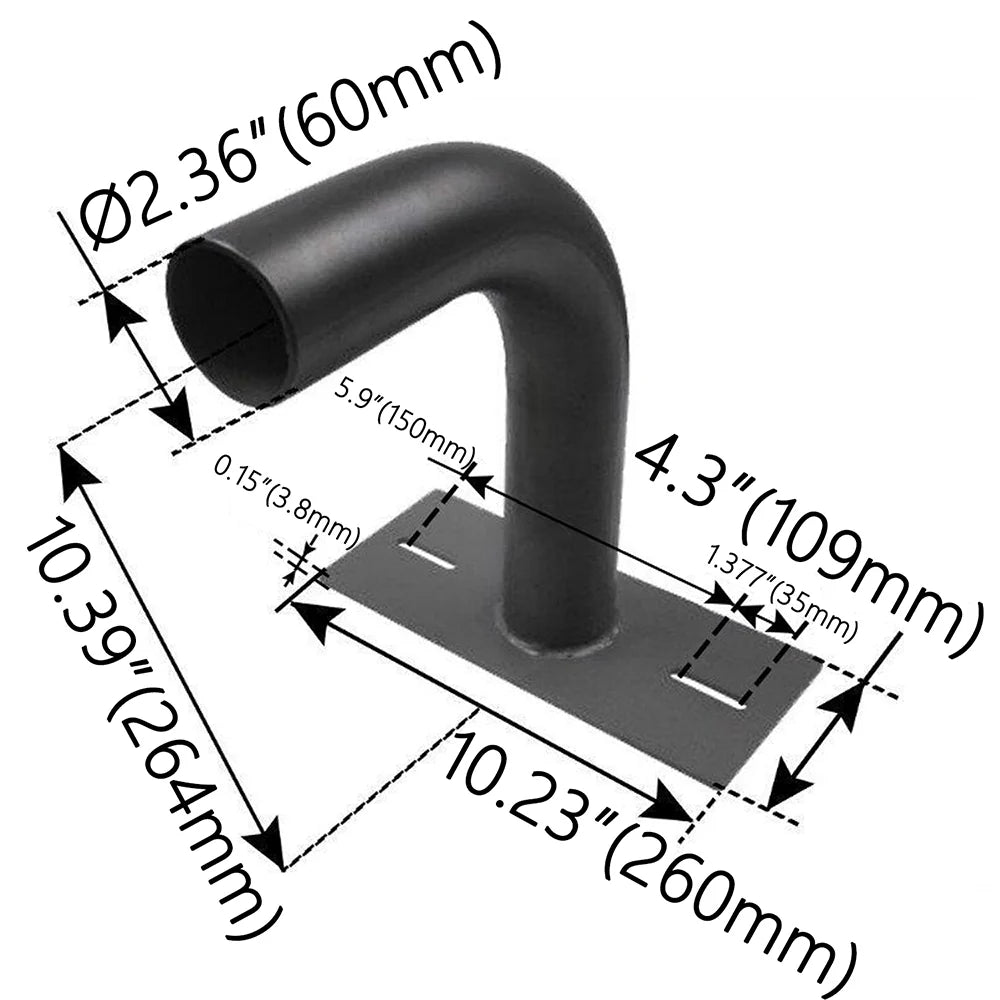 90° Wall Mount Bracket with 2-3/8" O.D. Tenon