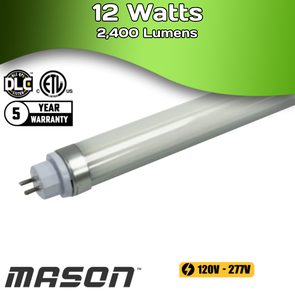 4 ft - T5 Tube - 12 Watts - 2,400 Lumens - Frosted (Case of 25)