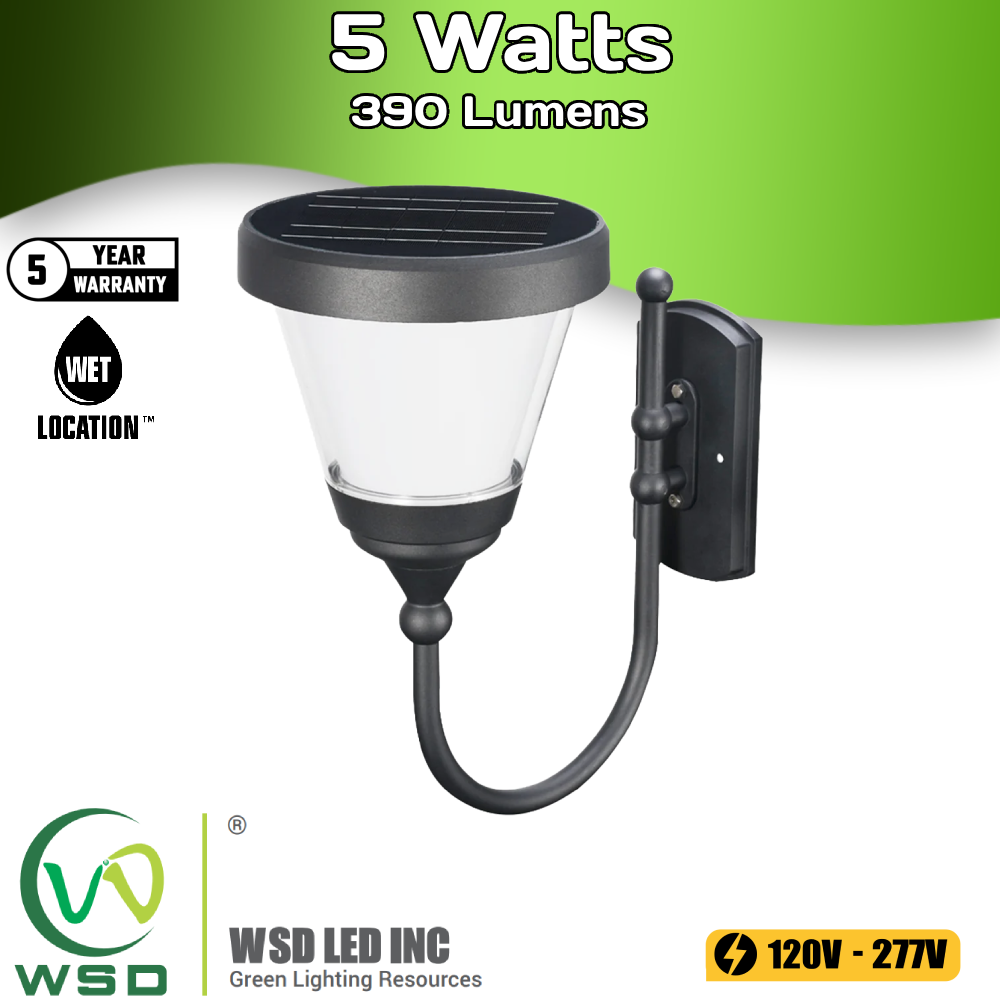 Solar LED round Wall Mount Light