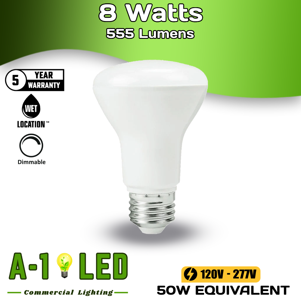 BR 20 - 8 Watts - 555 Lumens - 5000 Kelvin