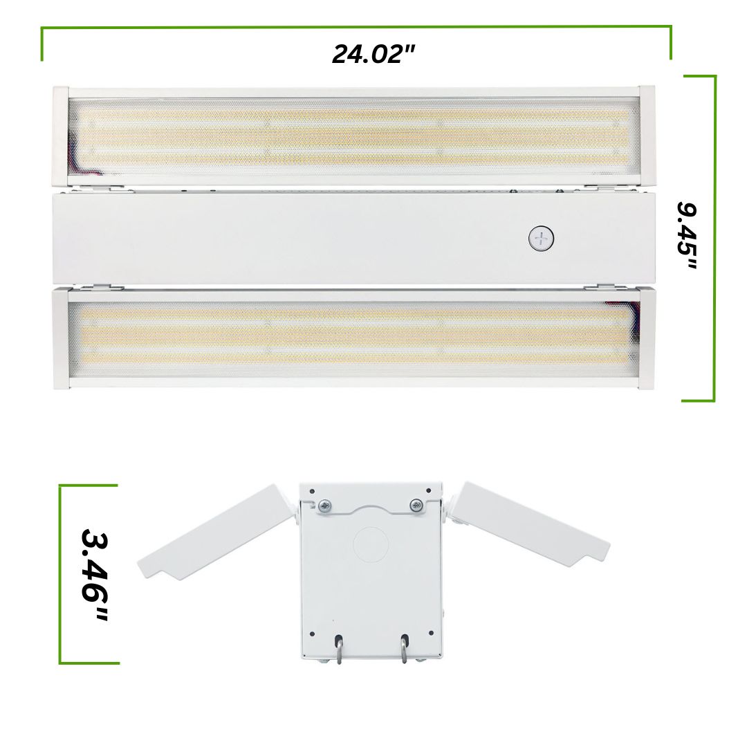 Foldable Lens - 16,720 Lumens - 110 Watt - 5000 Kelvin - 152 LPW -  Linear LED High Bay Fixture