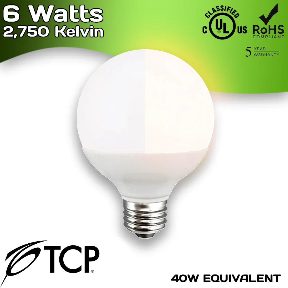 LED 6W G25 DIM 2750K FLIP