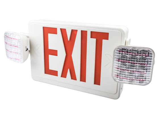 LED Dual Head Exit/Emergency Sign With Battery Backup and Remote Head Capability