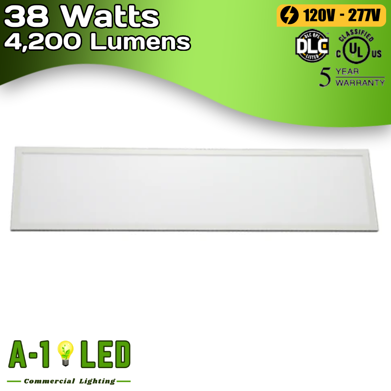 38 Watt Max - 4200 Lumen Max - 1 x 4 Wattage and Color Selectable LED Panel Fixture - 2 Pack