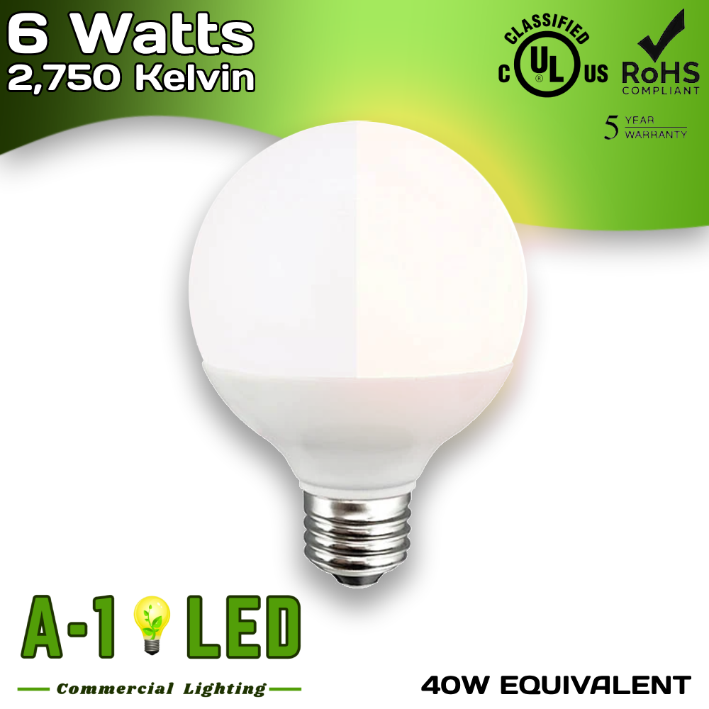 LED 6W G25 DIM 2750K FLIP