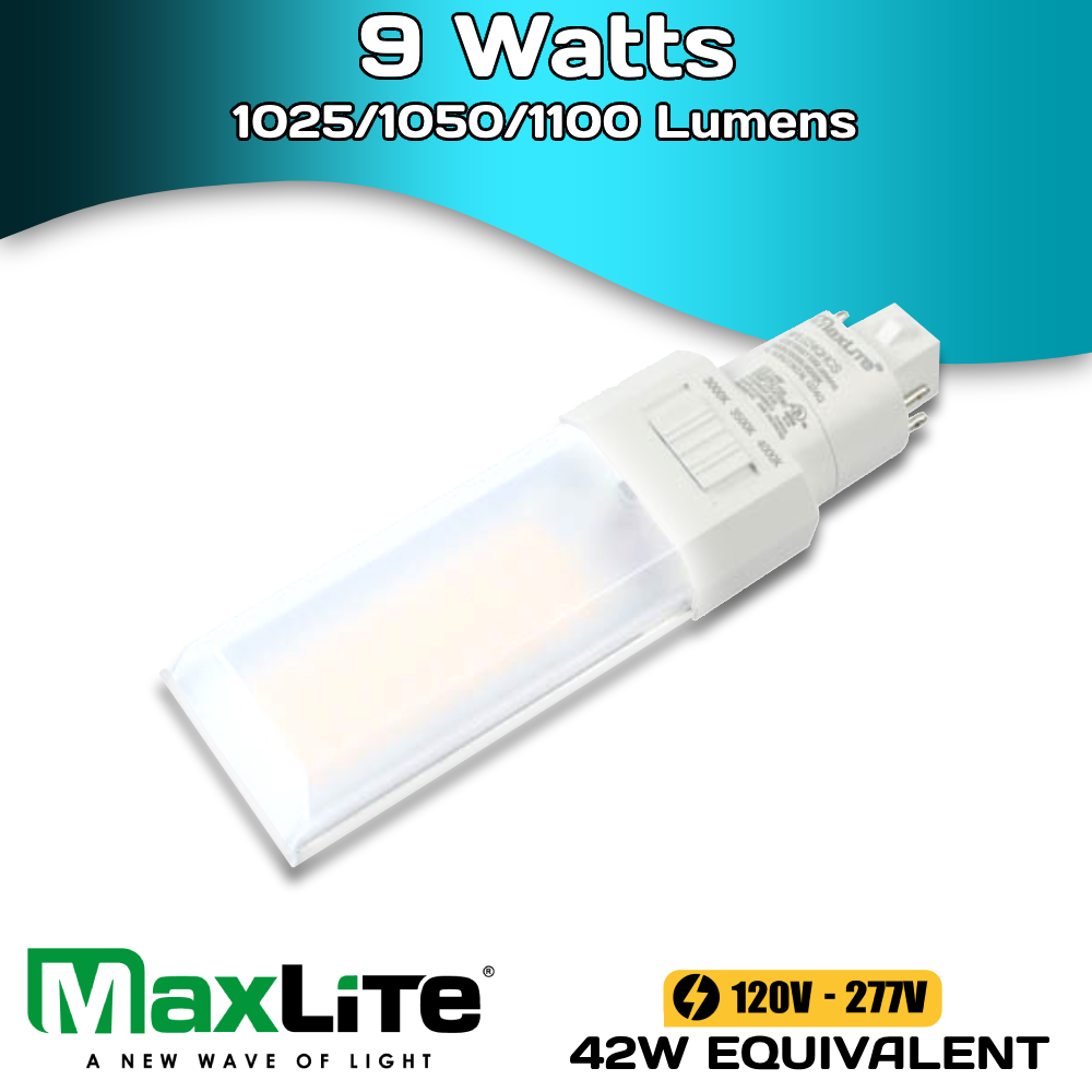 Clearance - MaxLite - 9W - 1,100 Lumens - 30/35/40K - PL Horizontal G24Q Base