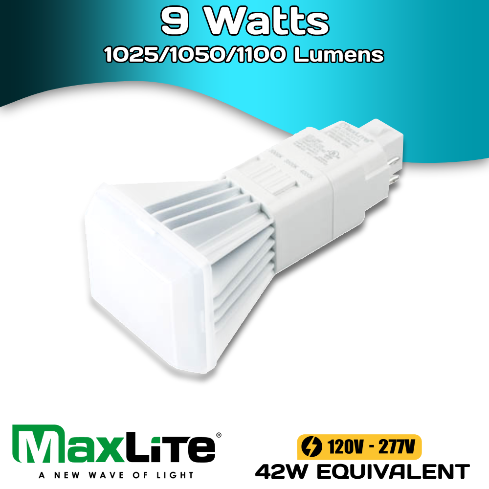 Clearance - MaxLite - 9W - 1,100 Lumens - 30/35/40K - PL Vertical G24Q Base