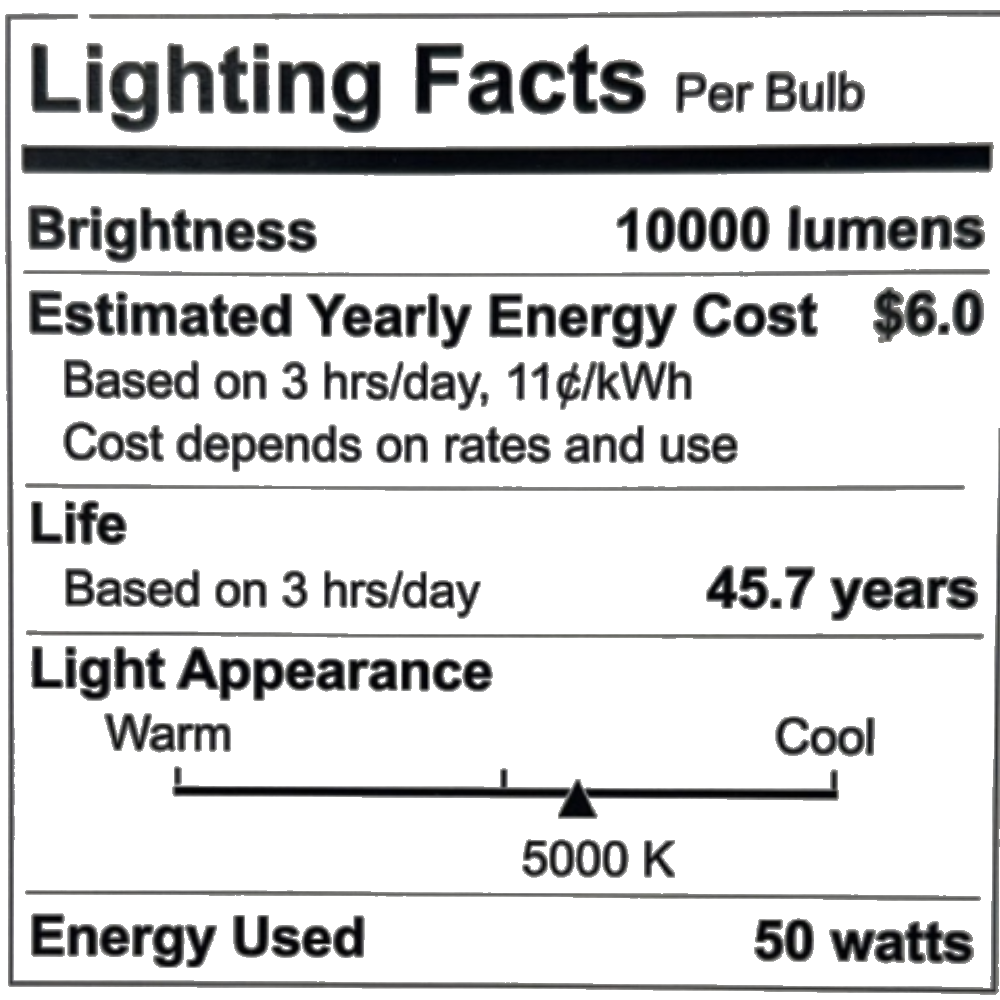 10,000 Lumens - 50 Watts - 5000 Kelvin - HID Cobb Killer