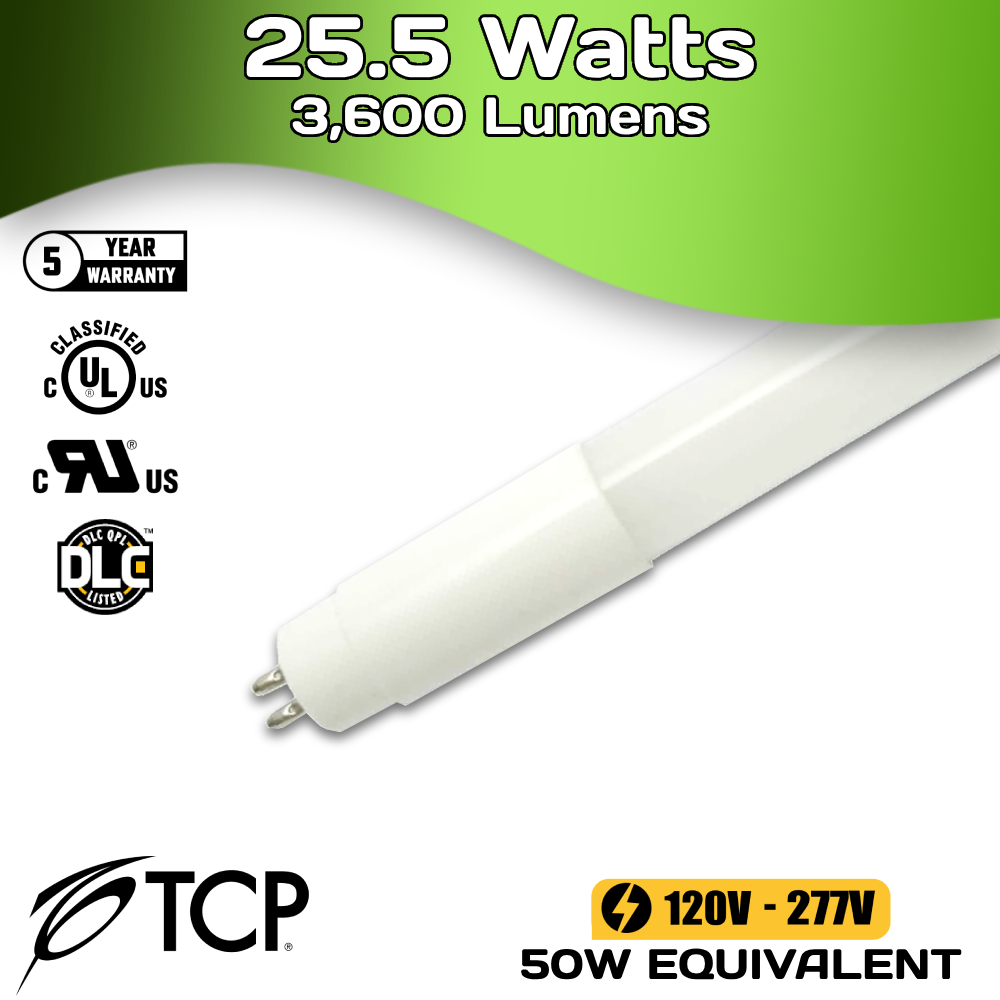 3600 Lumens - 4 ft. LED T5 Tube - Plug and Play - 25.5 Watt - 5000 Kelvin - Case of 25