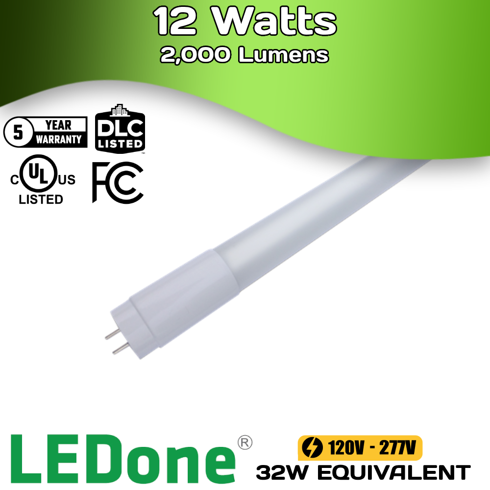 LEDone - 4ft - 12 Watts -T8 - Type A&B Tube (Case of 25)