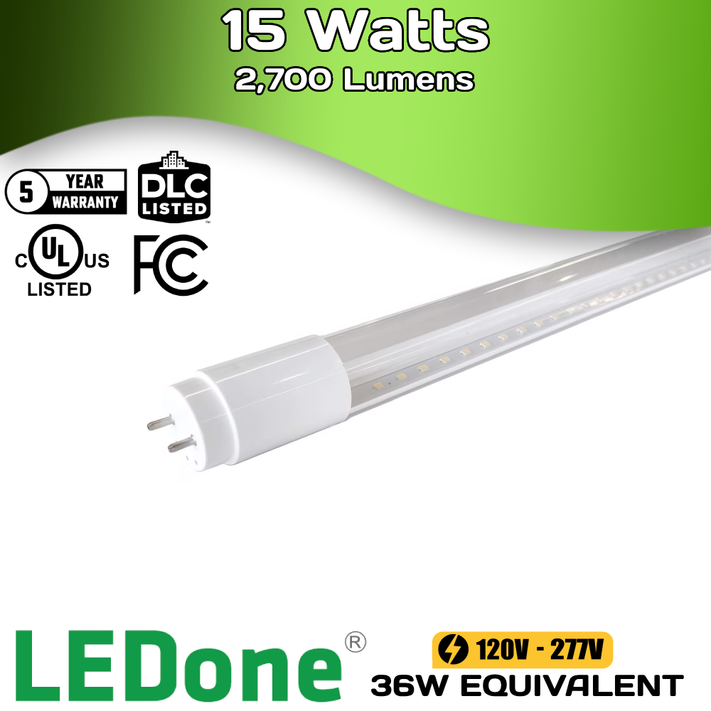 LEDone - 4ft - T8 - 15 Watts - Type A&B Double Ended - 2,700 Lumens (Case of 25)