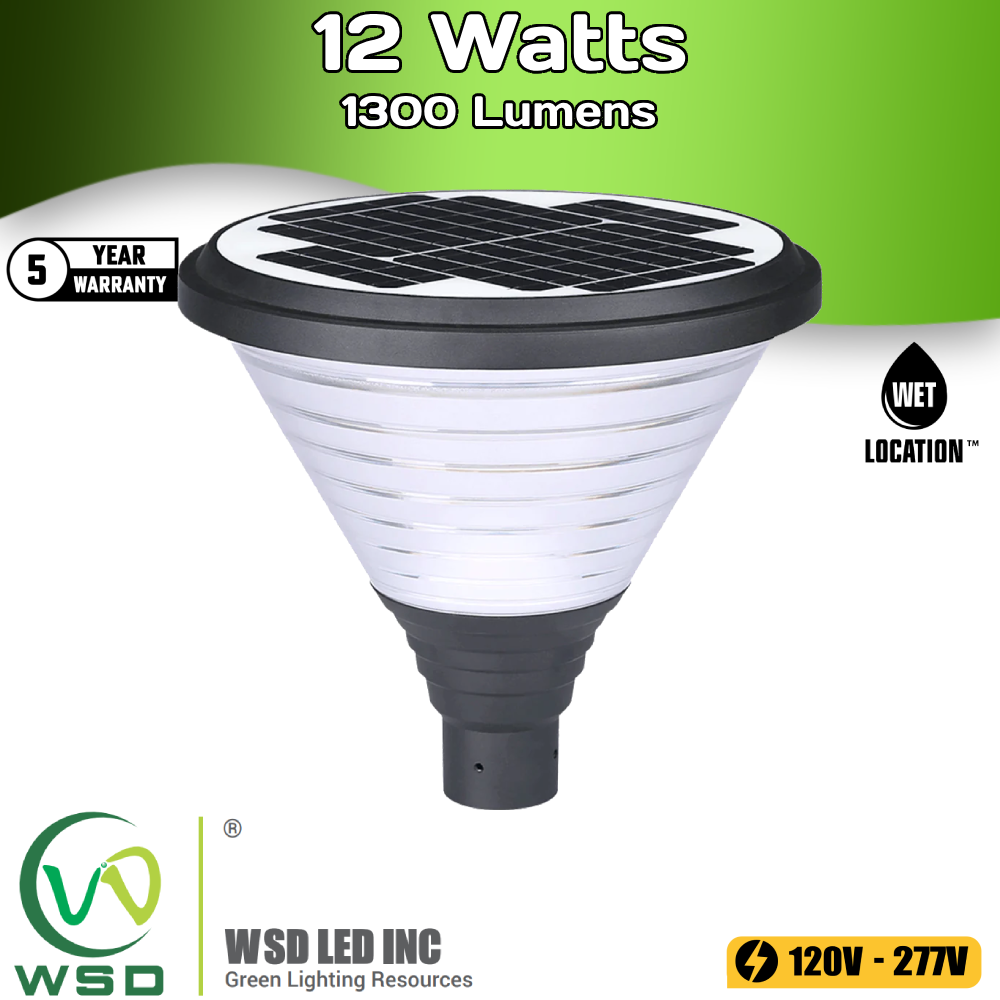 Solar LED Hourglass Post Top Light