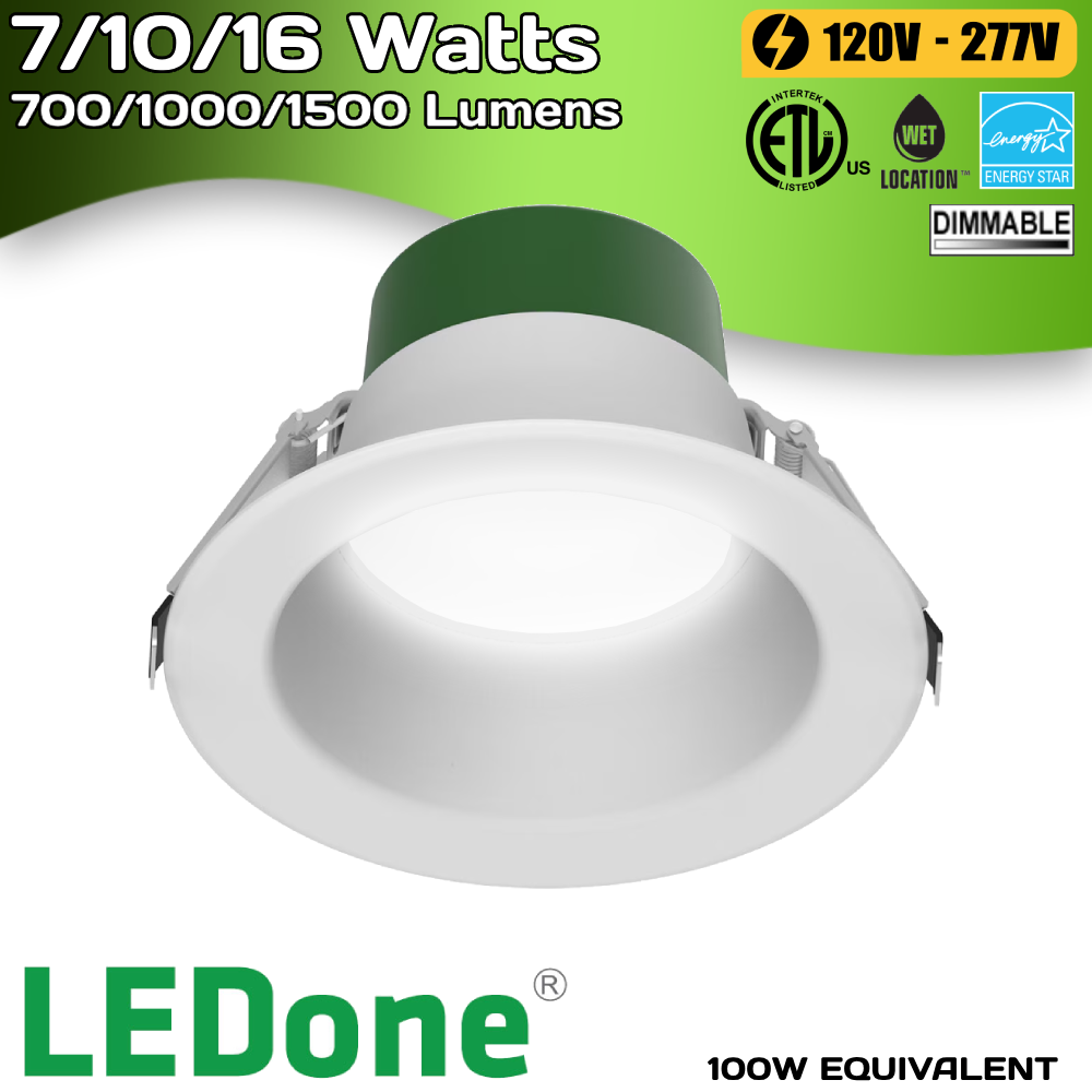 6" LED Downlight - 7/10/16 Watts - 27/30/35/40/50K
