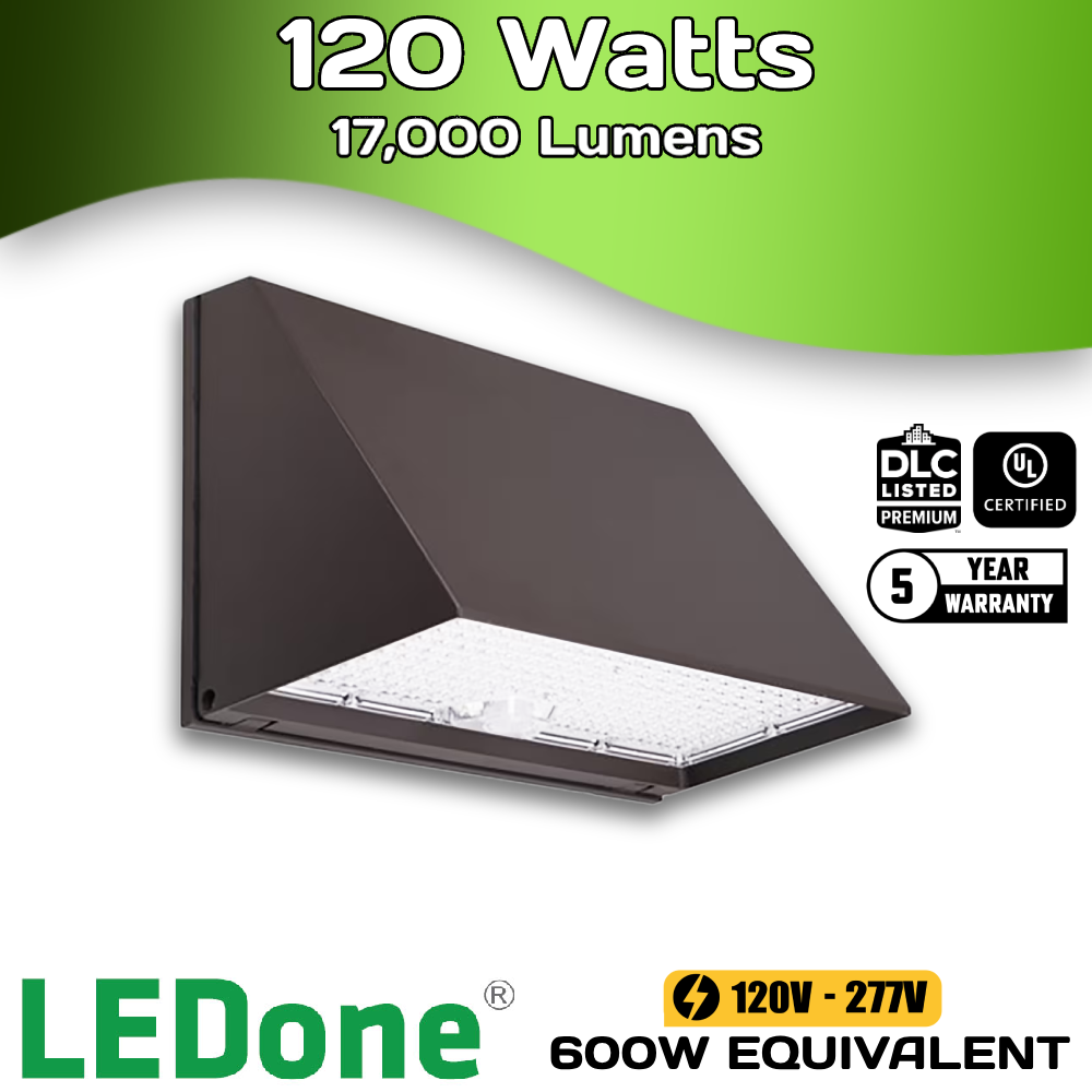 80/100/120 Watts - LEDone Full Cut-off Wall Pack - 17,000 Lumen - 30/40/50K