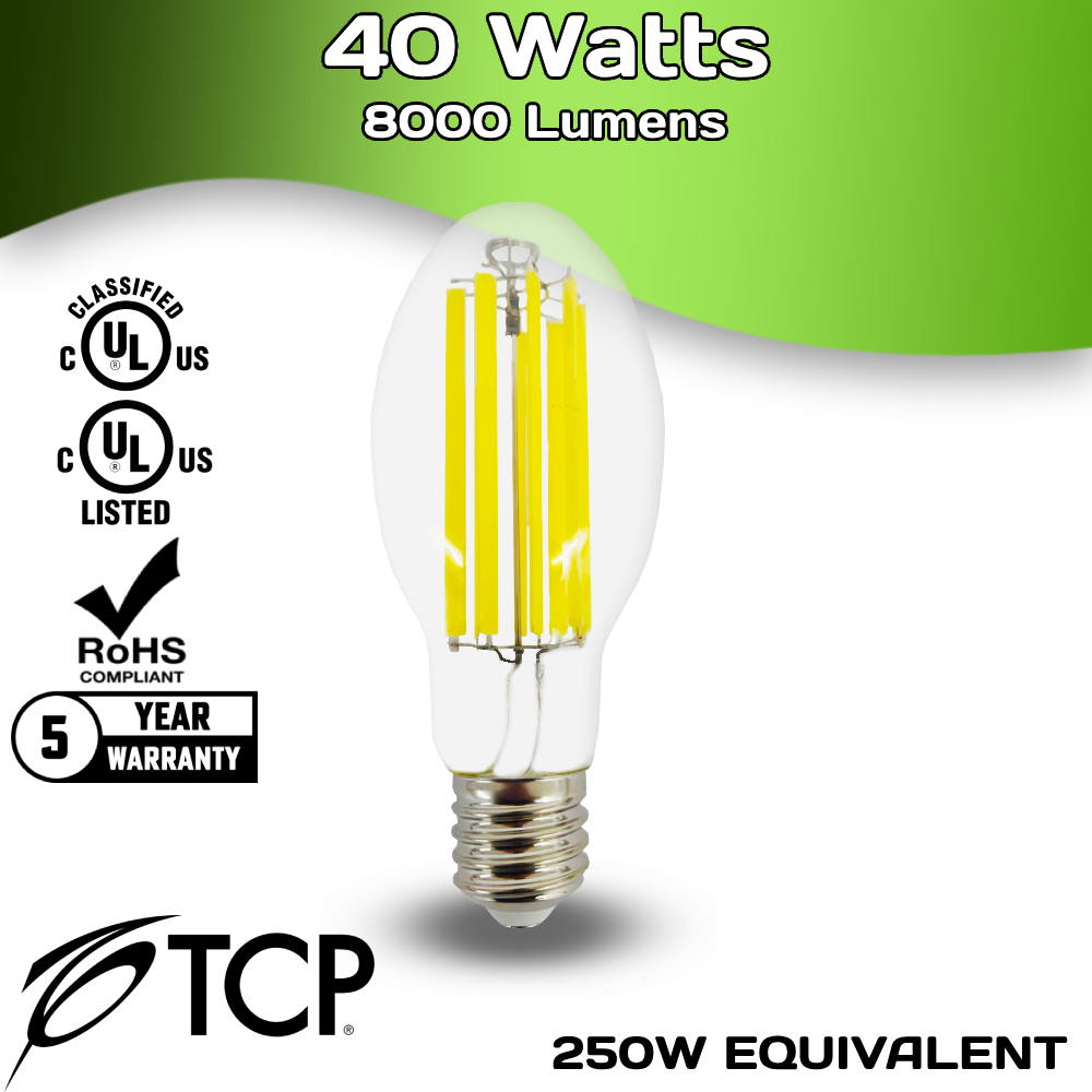 8,000 Lumens - 40 Watts - 5000 Kelvin - LED High Bay Retrofit Lamp