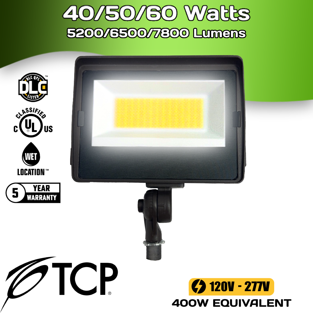 LED Flood Light - 40/50/60 Watts - 5200/6500/7800 Lumens - 30/40/50 Kelvin