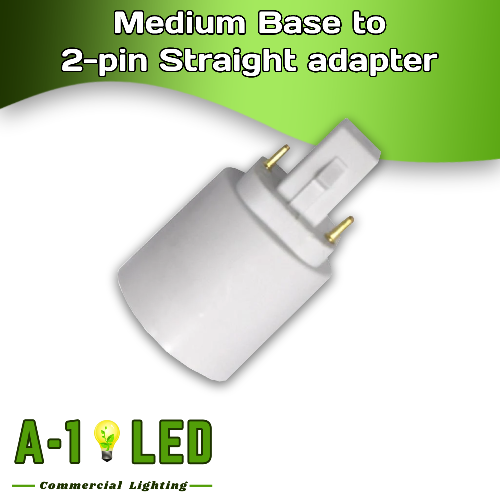 Medium Base to 2-pin Straight Base Adapter