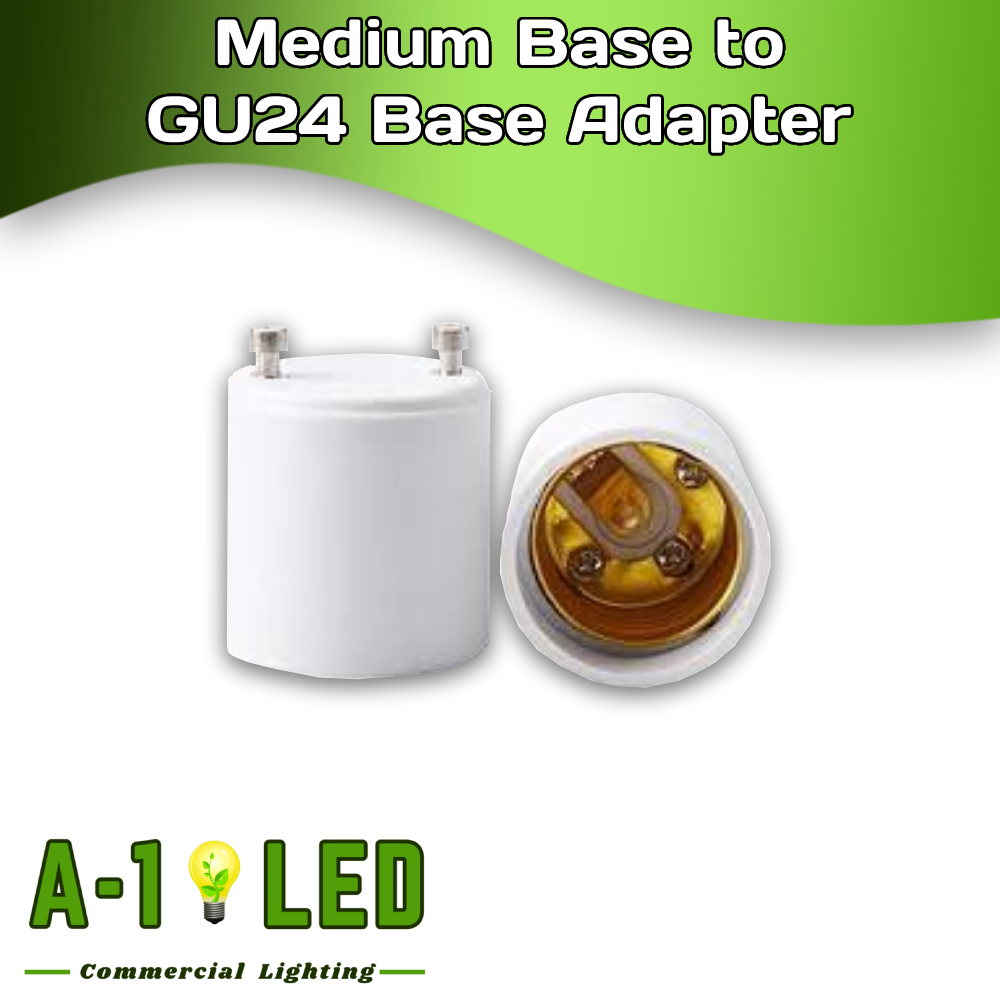 Gu24 Base Adapter Medium Base to GU24 Base Adapter (single)