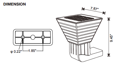 Solar LED Square Wall Mount Light