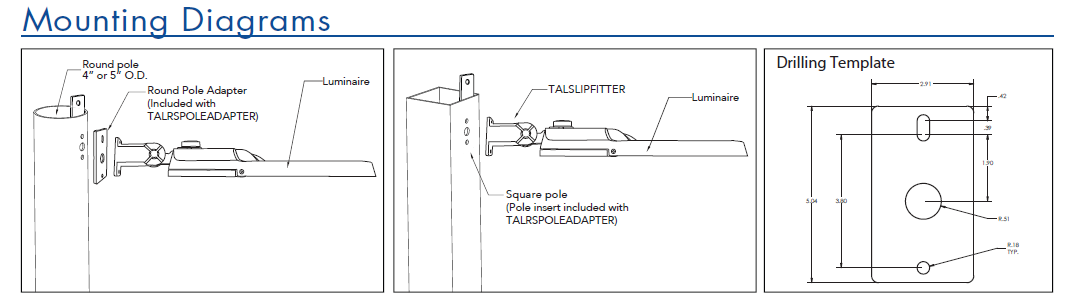 LED Area Light Round/Square Pole Mount Adapter