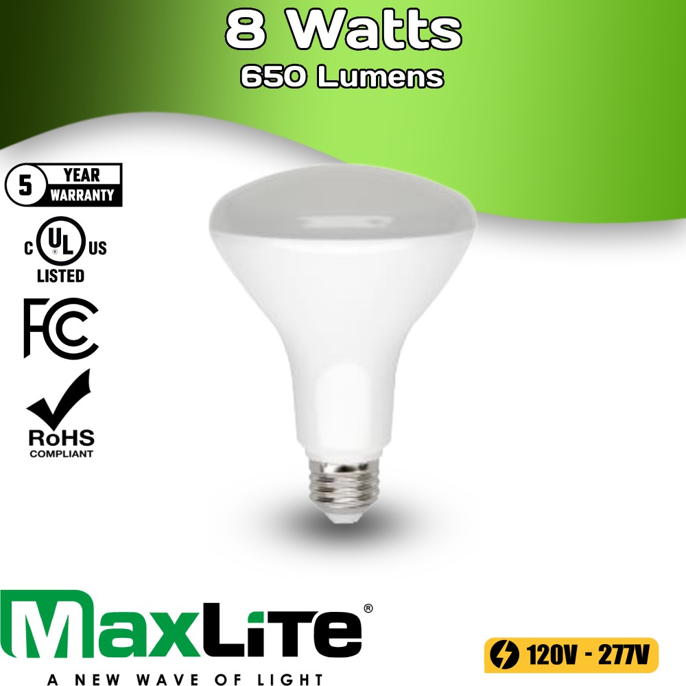 MaxLite - Br 30 - 8 Watts - 650 Lumens - 5000K