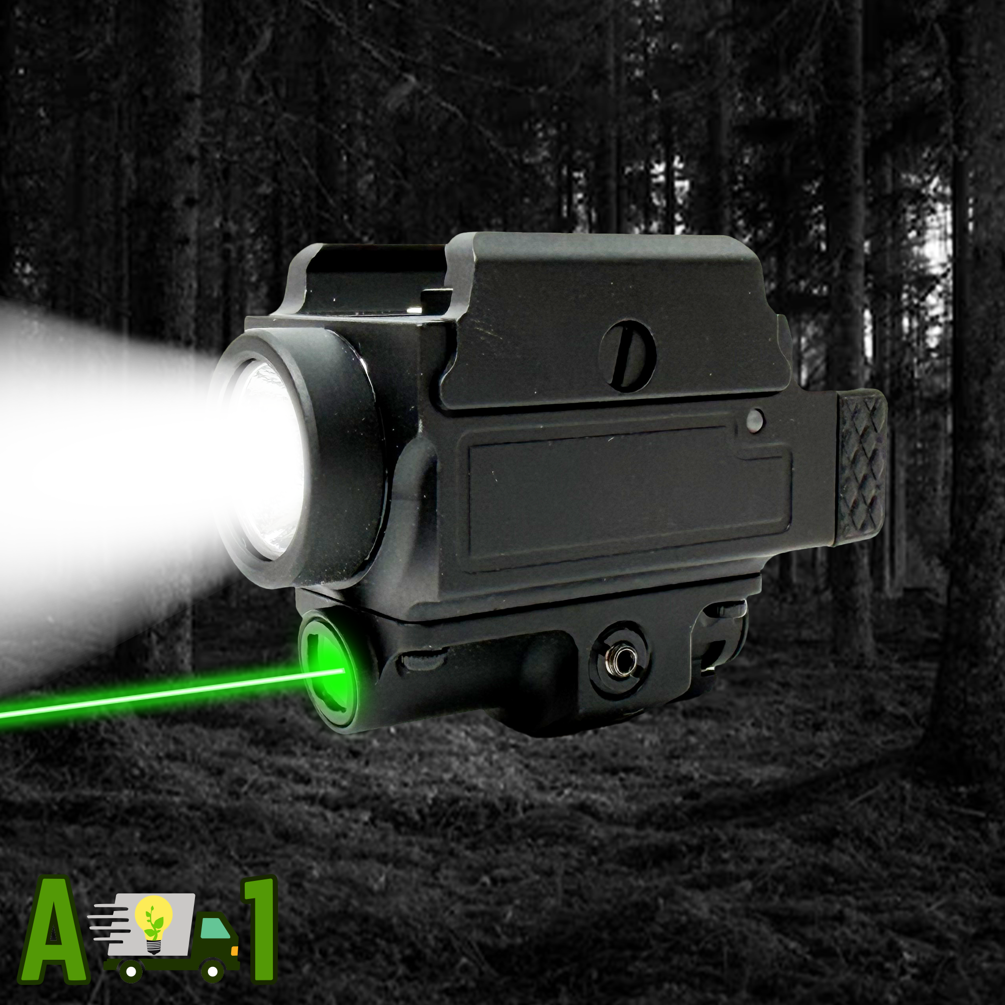 FA02 - 10 Watts - 800 Lumen - Green Laser - LED Firearm Light