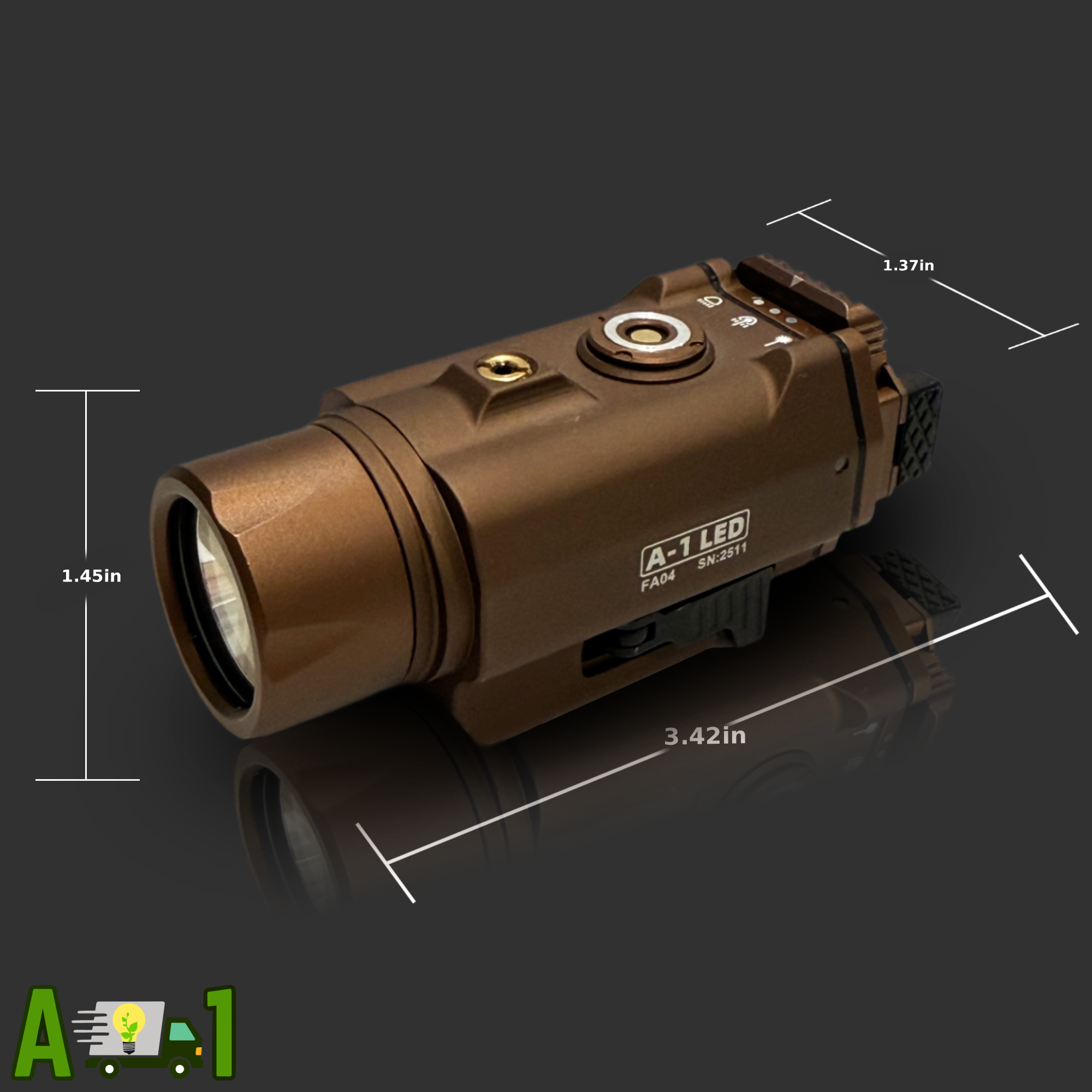 FA04 - 1,500 Lumens - Green Laser - LED Firearm Light